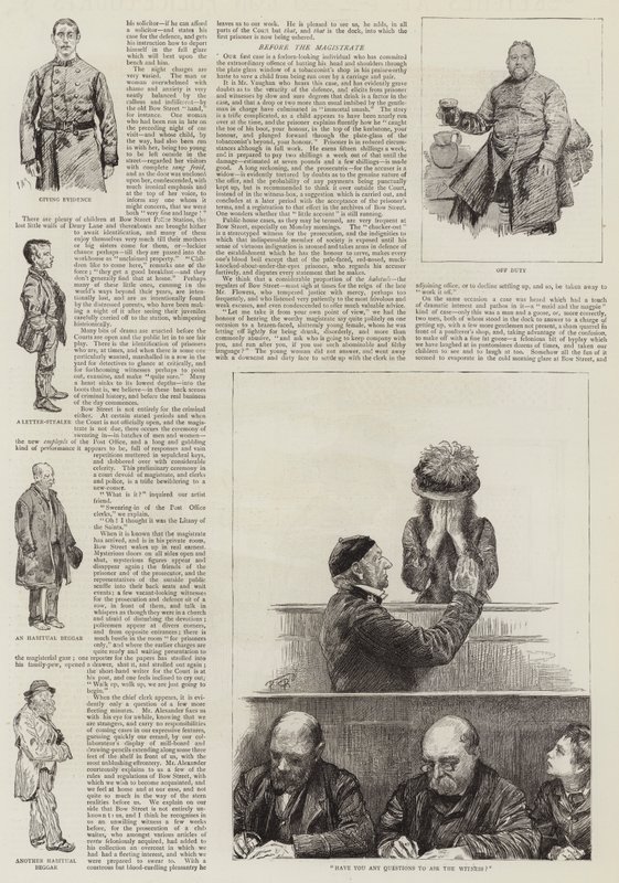 Vázlatok a londoni rendőrbíróságon alkotó: Charles Paul Renouard