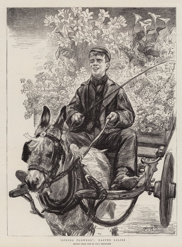 Tavaszi virágok, húsvéti liliomok alkotó: Charles Paul Renouard