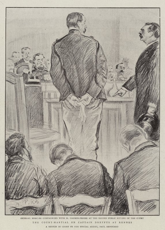 A hadbíróság Dreyfus kapitány ellen Rennes-ben alkotó: Charles Paul Renouard