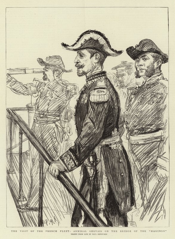 Gervais admirális, a francia flotta látogatása a Marengo hídon alkotó: Charles Paul Renouard