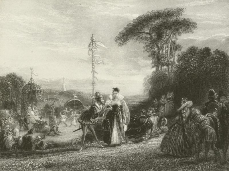 Május elseje, Erzsébet királynő uralkodása idején alkotó: Charles Robert Leslie