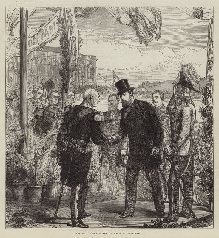 A walesi herceg megérkezése Plymouthba alkotó: Sir John Charles Robinson