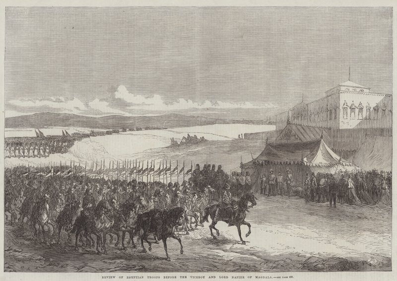 Az egyiptomi csapatok áttekintése az alkirály és Lord Napier of Magdala előtt alkotó: Sir John Charles Robinson