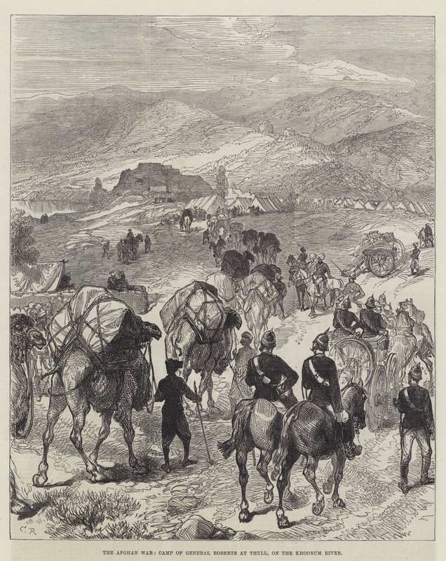 Az afgán háború, Roberts tábornok tábora Thullban, a Khoorum folyón alkotó: Sir John Charles Robinson