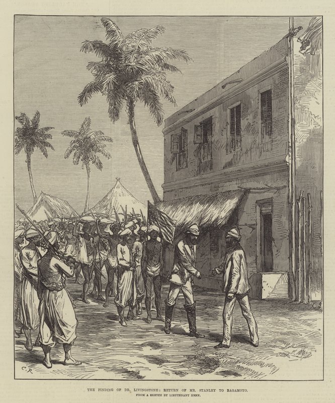 Dr. Livingstone megtalálása, Stanley úr visszatérése Bagamoyóba alkotó: Sir John Charles Robinson