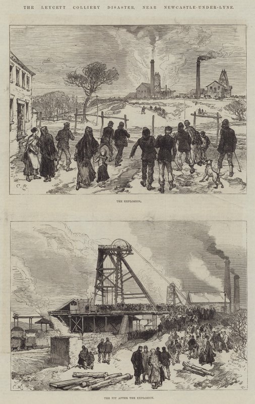 A Leycett Colliery katasztrófa, Newcastle-under-Lyne közelében alkotó: Sir John Charles Robinson