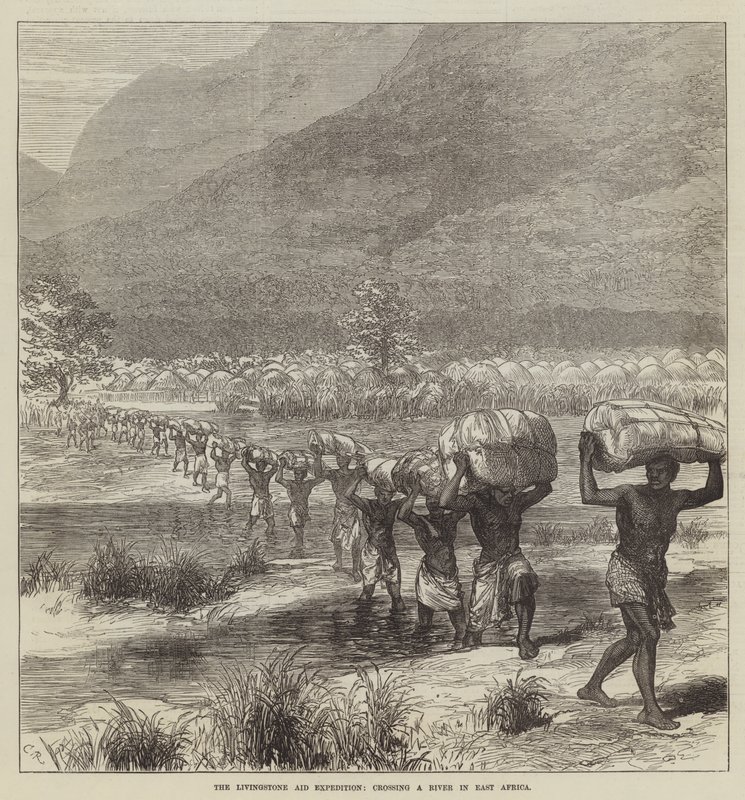 A Livingstone segélyexpedíció, átkelés egy folyón Kelet-Afrikában alkotó: Sir John Charles Robinson