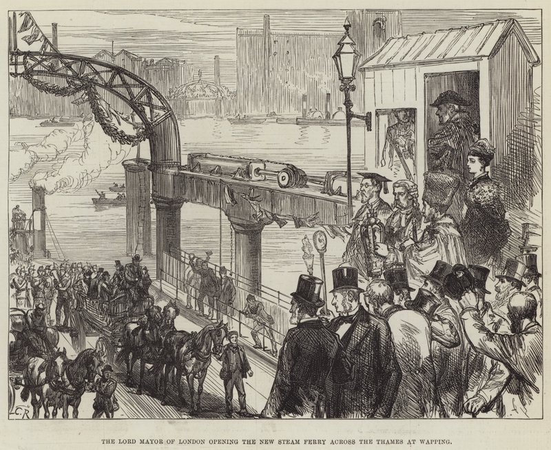 London főpolgármestere megnyitja az új Steam kompot a Temzén Wappingban alkotó: Sir John Charles Robinson