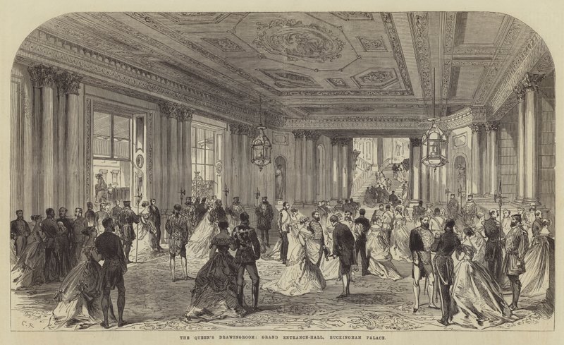 A királynő szalonja, nagy bejárati csarnok, Buckingham-palota alkotó: Sir John Charles Robinson