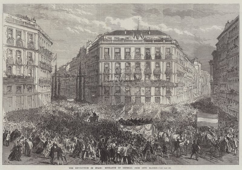 A spanyolországi forradalom, Prim tábornok bevonulása Madridba alkotó: Sir John Charles Robinson