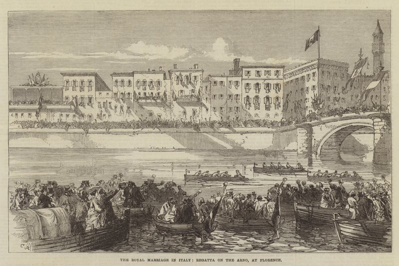 A királyi házasság Olaszországban, Regatta az Arnón, Firenzében alkotó: Sir John Charles Robinson