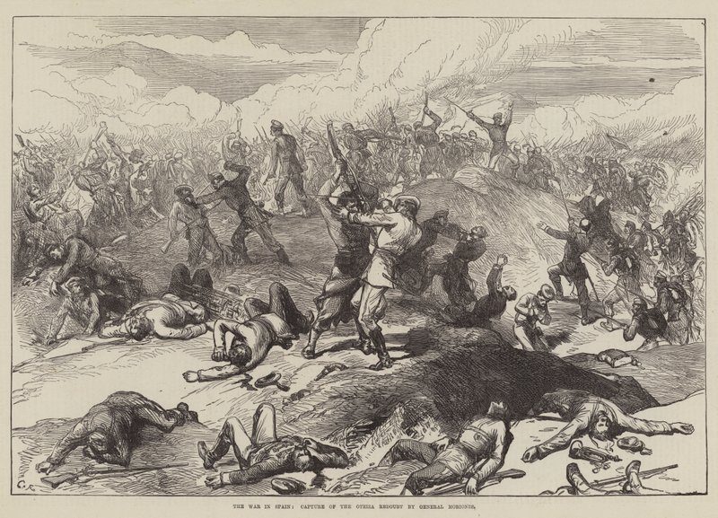 A spanyolországi háború, az Oteiza Redoubt elfoglalása Moriones tábornok által alkotó: Sir John Charles Robinson