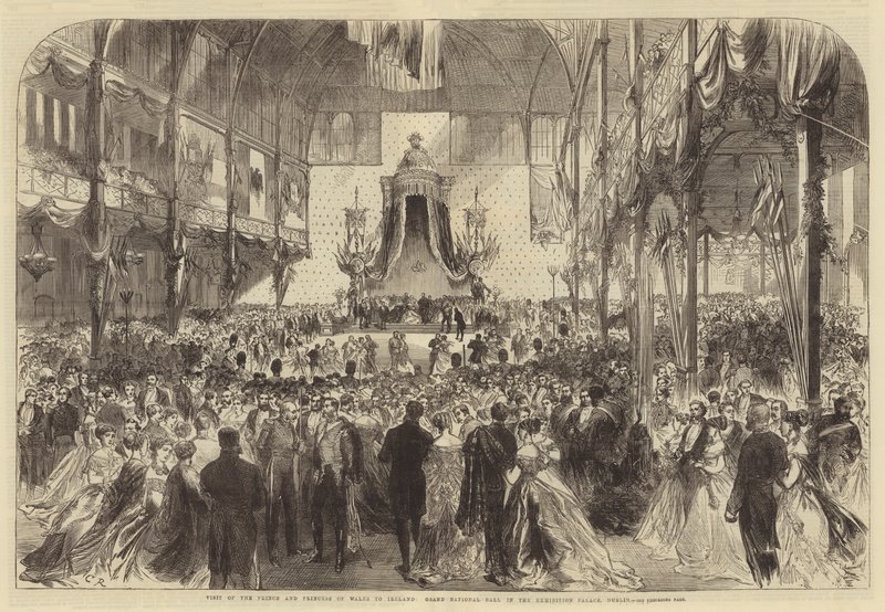 A walesi herceg és hercegnő látogatása Írországban, Nagy Nemzeti Bál a Kiállítási Palotában, Dublin alkotó: Sir John Charles Robinson