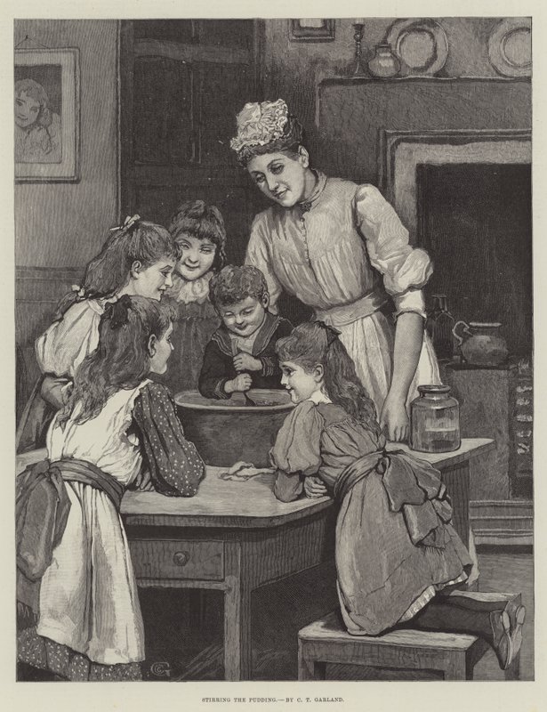 A puding keverése alkotó: Charles Trevor Garland