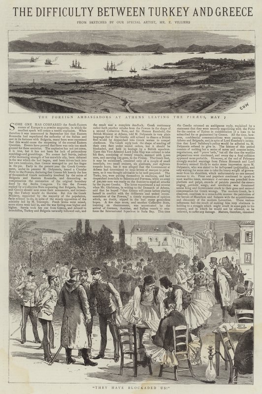 Nehézségek Törökország és Görögország között alkotó: Charles William Wyllie