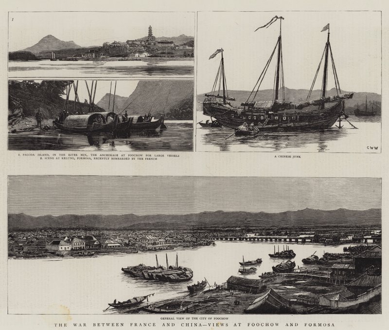 A háború Franciaország és Kína között, Foochow és Formosa kilátásai alkotó: Charles William Wyllie