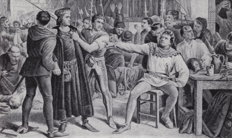 Lord Saye és Sele, akiket le akarnak vágni Jack Cade lázadásában alkotó: Charles (after) Lucy