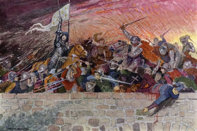 Joan of Arc: "Isten nevében, előre!" (színes litó) alkotó: Charles A. Buchel