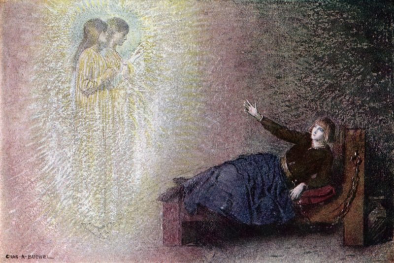 Jeanne of Arc: Jeanne cellájában (színes litó) alkotó: Charles A. Buchel