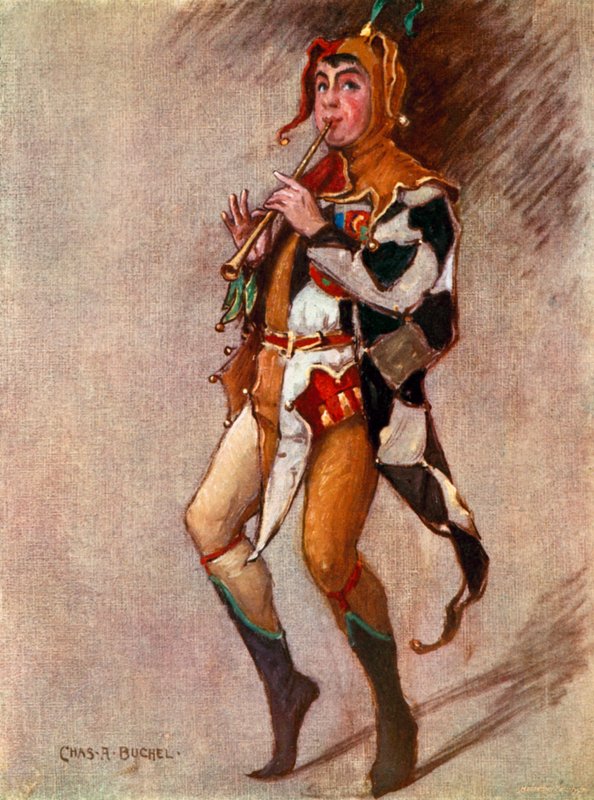 Tizenkettedik éjszaka: Feste, A bohóc, Mr Courtice Pounds (színes litó) alkotó: Charles A. Buchel