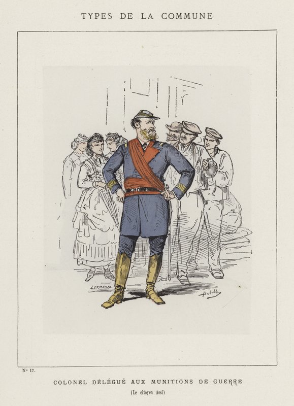 Ezredes, a hadi lőszerért felelős küldött, Assi polgár alkotó: Charles Albert d Arnoux Bertall
