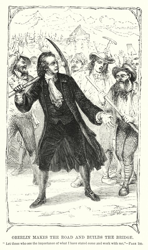 Oberlin készíti az utat és építi a hidat (metszet) alkotó: Charles Altamont Doyle