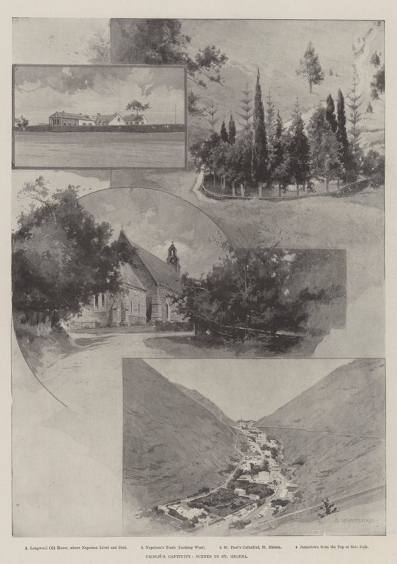 Cronje fogsága, St Helena jelenetek alkotó: Charles Auguste Loye