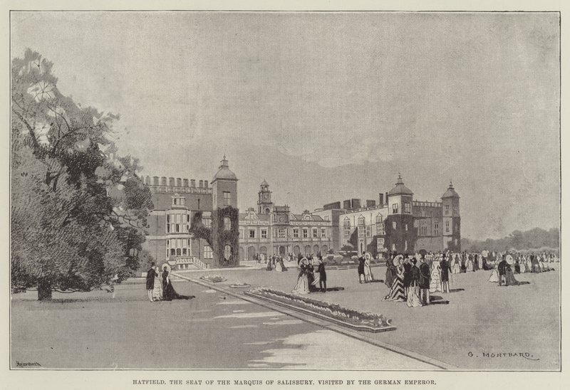 Hatfield, Salisbury márki székhelye, amelyet a német császár látogatott meg alkotó: Charles Auguste Loye