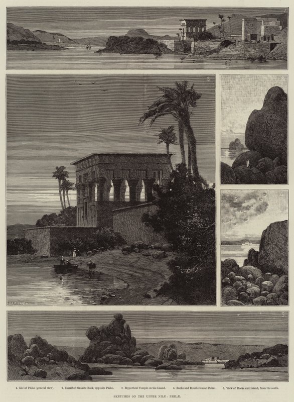 Vázlatok a Felső-Nílusról, Philae alkotó: Charles Auguste Loye