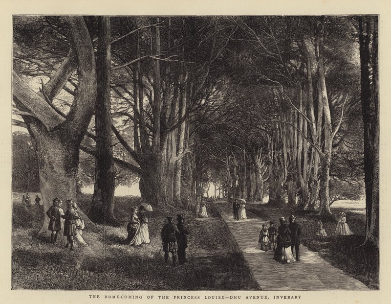 Louise hercegnő hazatérése, Dhu Avenue, Inverary alkotó: Charles Auguste Loye
