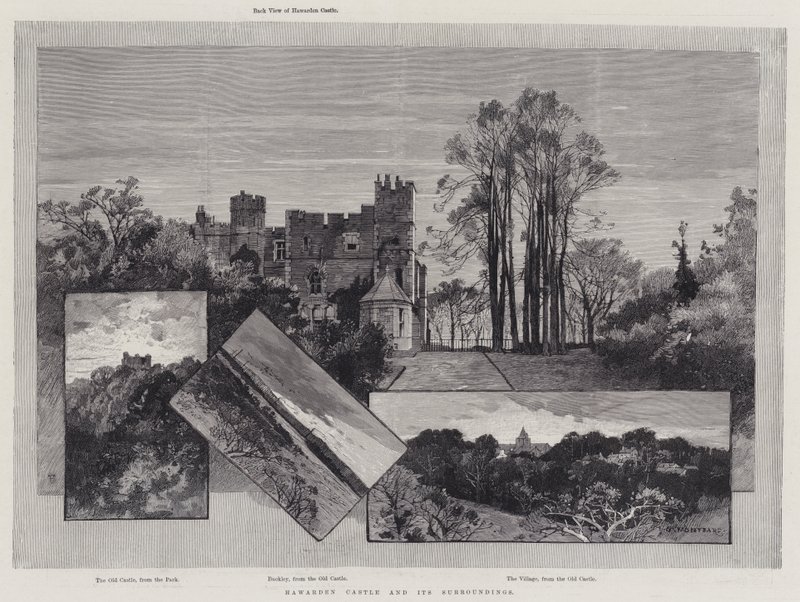 William Ewart Gladstone élete, a Hawarden kastély és környéke alkotó: Charles Auguste Loye