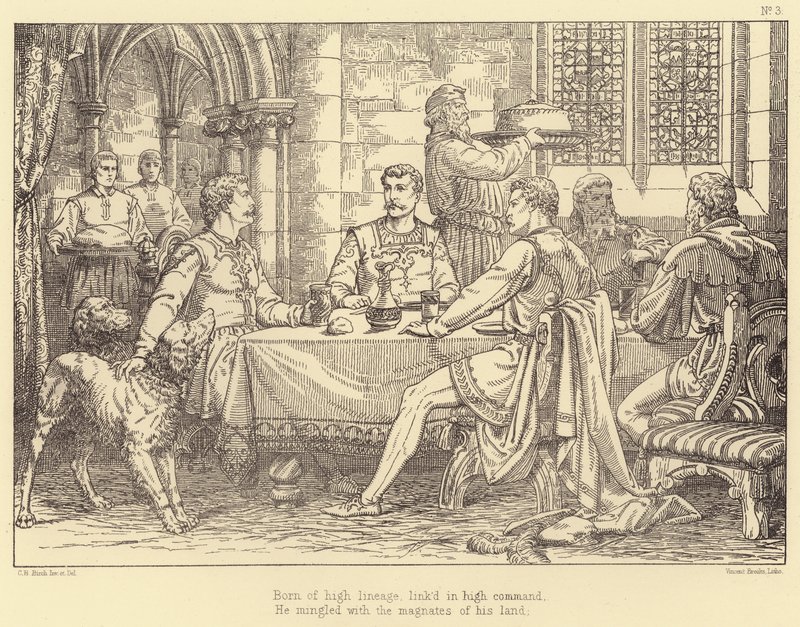 Illusztráció Larához, Lord Byron meséje (metszet) alkotó: Charles Bell Birch
