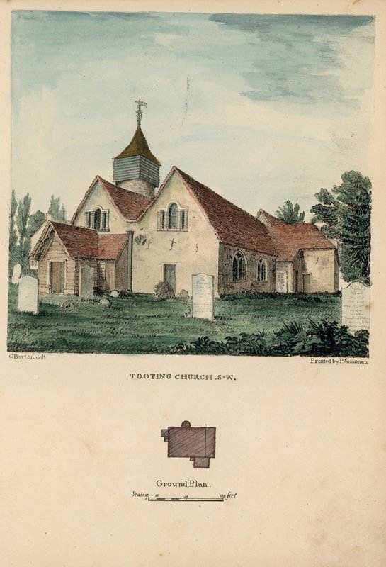 Tooting templom délnyugati nézete alkotó: Charles Burton
