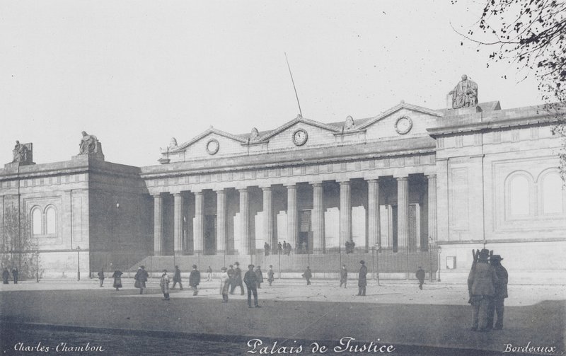 Bordeaux: Palais de Justice (fekete-fehér fotó) alkotó: Charles Chambon