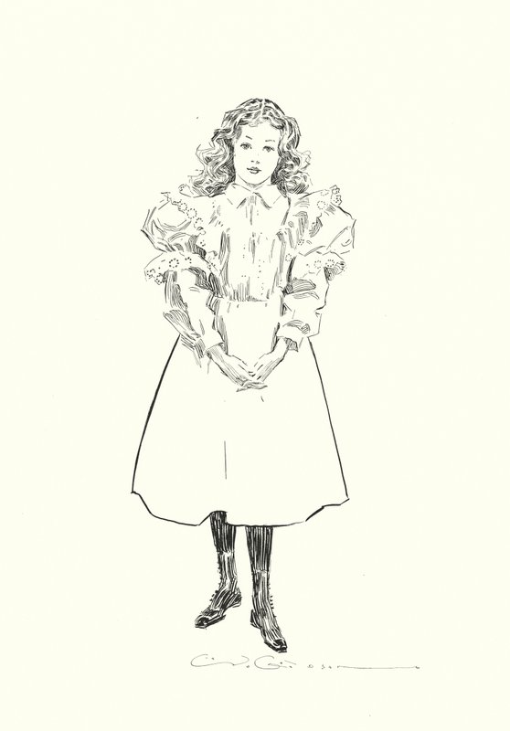 Egy kis amerikai lány (litográfia) alkotó: Charles Dana Gibson
