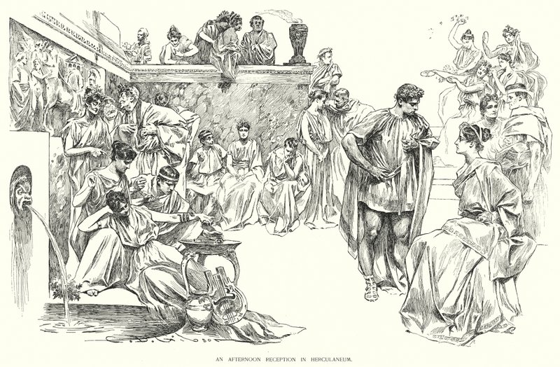 Délutáni fogadás Herculaneumban (litho) alkotó: Charles Dana Gibson