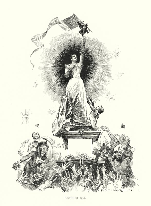 Július negyedike (litográfia) alkotó: Charles Dana Gibson