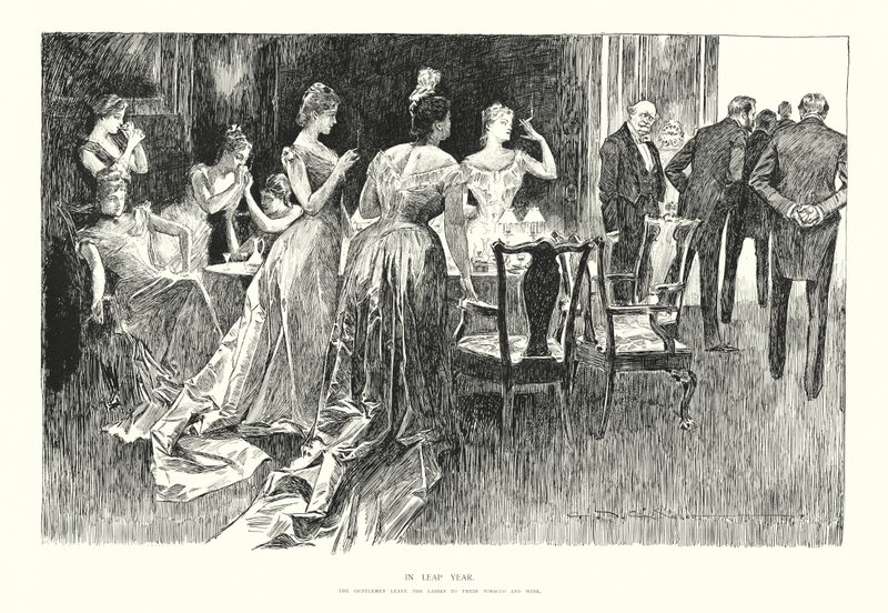 Szökőévben (litográfia) alkotó: Charles Dana Gibson