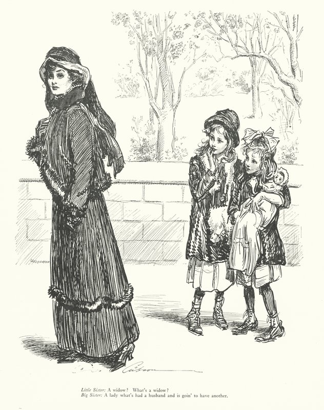 Kishúgom: Özvegy Mi az az özvegy Nagy nővér: Egy nő, akinek volt egy férje, és most lesz egy másik (litho) alkotó: Charles Dana Gibson