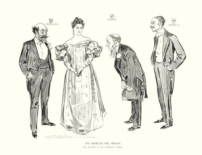 Az amerikai lány külföldön (litográfia) alkotó: Charles Dana Gibson