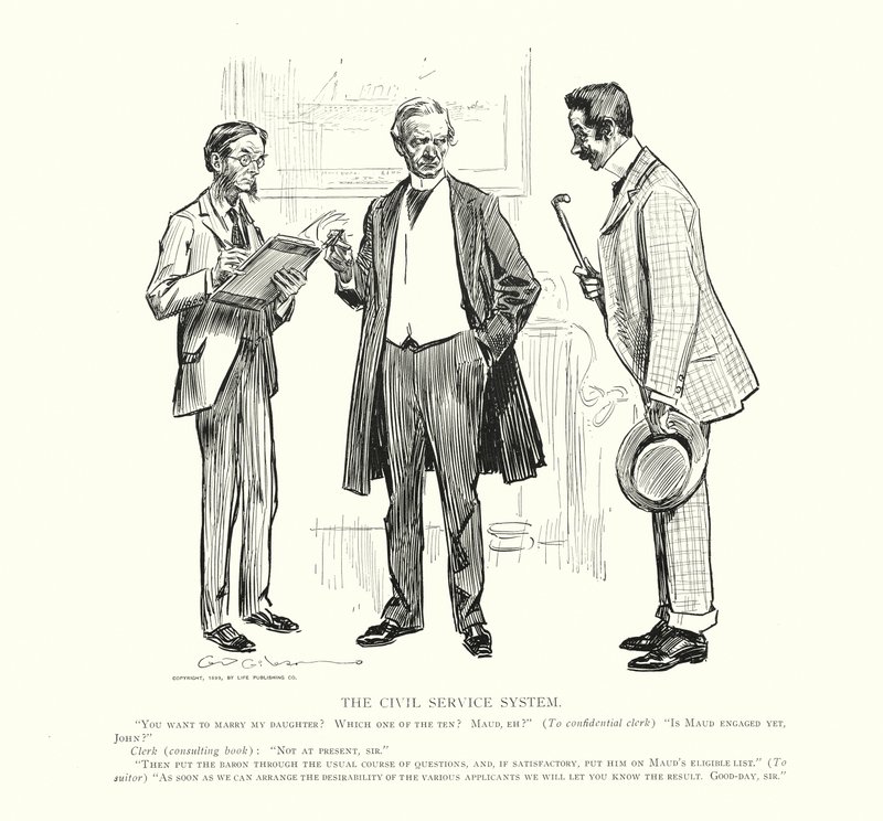 A közszolgálati rendszer (litho) alkotó: Charles Dana Gibson