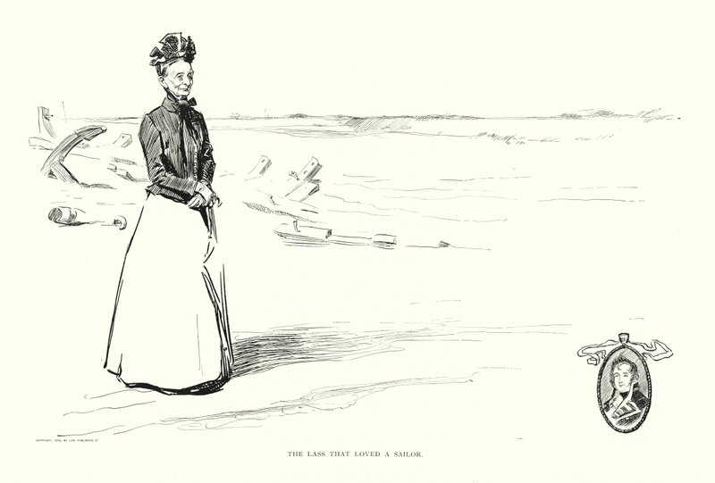 A lány, aki szeretett egy tengerészt (litográfia) alkotó: Charles Dana Gibson