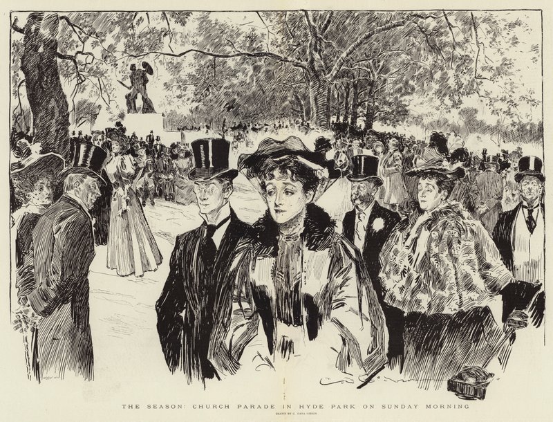 The Season, Church Parade a Hyde Parkban vasárnap reggel alkotó: Charles Dana Gibson