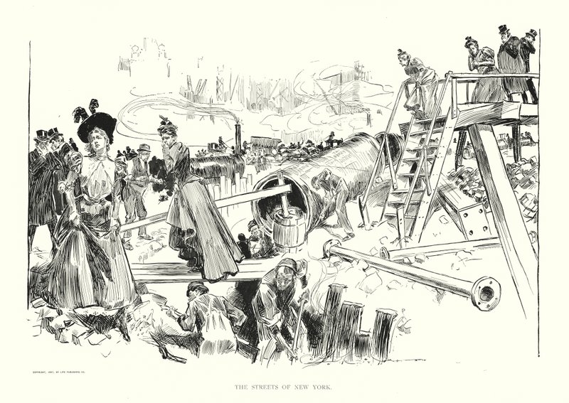 New York utcái (litográfia) alkotó: Charles Dana Gibson