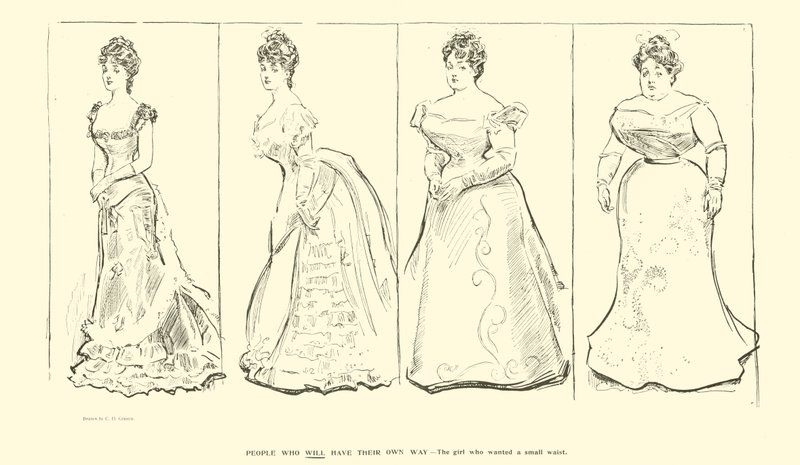 A lány, aki kicsi derekat akart (litho) alkotó: Charles Dana Gibson