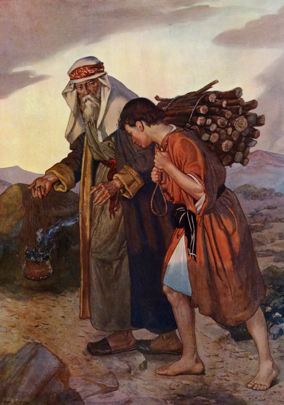 Ábrahám felajánlja Izsákot (színes litó) alkotó: Charles Daniel Ward