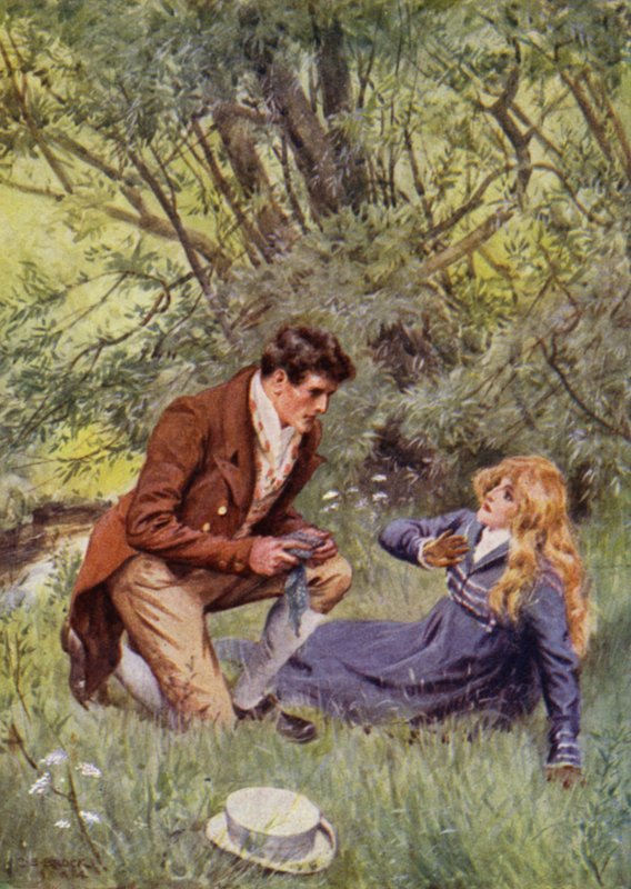 Illusztráció: Az amatőr úriember, Jeffery Farnol (színes litho) alkotó: Charles Edmund (after) Brock
