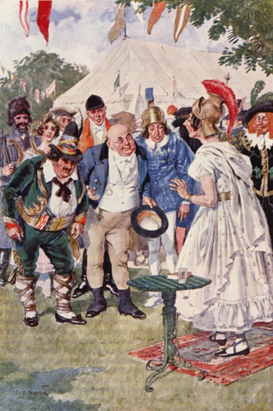 Illusztráció Charles Dickens The Pickwick Papers című könyvéhez (színes litográfia) alkotó: Charles Edmund (after) Brock