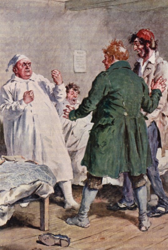 Illusztráció Charles Dickens The Pickwick Papers című könyvéhez (színes litográfia) alkotó: Charles Edmund (after) Brock