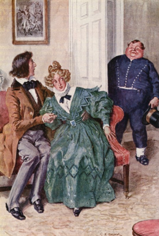 Illusztráció Charles Dickens The Pickwick Papers című könyvéhez (színes litográfia) alkotó: Charles Edmund (after) Brock